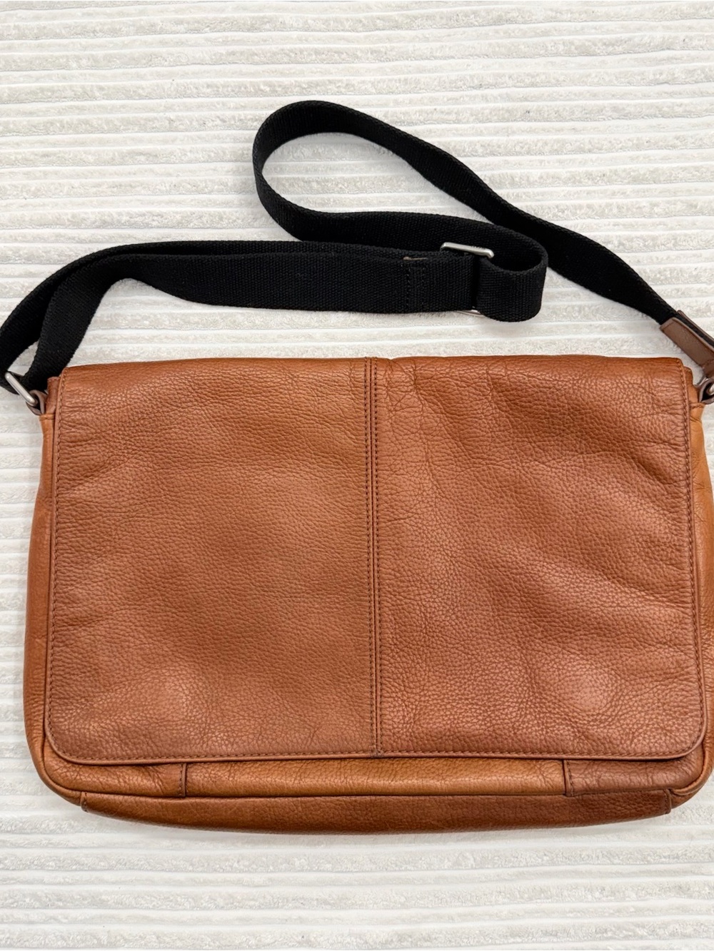 Fossil Brown Leather Messenger Laptop Bag / Satchel